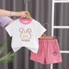 Ensembles de vêtements Summer Girls Set Cartoon T-shirt décontracté Pantalons courts 2pcs Suit pour enfants