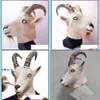 Animal Head Party Masks Antelope Goat Mask Novelty Halloween Costume Latex Fl Masquerade For Adts