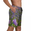 Shorts pour hommes Lavande Field Board Summer Purple Flower Imprimé Y2K Retro Beach Men Sports Dry Custom Dry Custom Diy Trunks