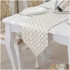 テーブルランナースタイリッシュなシンプルなモダンファッションサークル刺繍マットベッド旗ホームディナー装飾ドロップデリバリーガーデンテキスタイルCL DHZSP