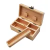 Smoke Kit Sandwich Wood Stash Box med rullande Tray Tobacco Herbal Storage för Pipe Bong