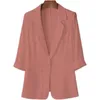 Women's Suits Fashion Summer Thin Suit Jacket Female Korean Loose Three Quarter Sleeves Blazer Single Button Women Top S-8XL