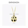 Pendant Necklaces Enfashion Personalized Engraved Custom Name Necklace Gold Color Football Pendants Women Jewelry Collier Drop Deliver Dhfgv