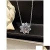 Colliers pendants Colliers pendants fl Diamond Sunflower HW Collier Femme cuivre plaqué Sier Light Designer Bijoux Luxury Small et Dh4hr