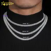 Shining Fashion Hip Hop Diamond Link S Sier Gold Ploated 6mm breedte Moissanite Cubaanse ketting