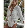 BUSSA SWEAST BOLUSE BUSICA BIKINI BIKINI BIKINI Protezione da sole Tunica bianca ERUS SEXY Summer Wear Suet Er Up Women Women Tops Delive Delive DHL0W