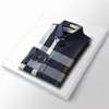 2024 Erkek Elbise Sıradan Gömlek Lüksler İnce İpek Tasarımcıları T-Shirts Uzun Kollu Moda T İş Giysileri Ekose Markalar 17 Renk Boyut M-3XL