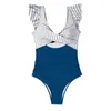 Swimons de maillots de bain féminins à ébourils V Couc Coucqueur High Waited Bathing Color Blocking Conservative Slim Fit Beachwear