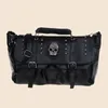 Factory Outlet Bag Sag Street Personnalité Skull Punk Handsbags Tendance Flip Multi-couche en cuir Men Handbag Daily Joker Outdoor Loisking Rivet Rivet Backpack 5450 #