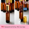 10 ml Verre Amber Huile essentielle bouteilles de pipette liquide Réacent de distribution de bouteilles de parfums de parfum 768pcs