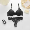 BHs setzt qualitativ hochwertige einfache und sexy Spitzen-Womens Push-up-Zweiteiler-BH und Unterwäsche A3107 Y240513