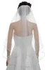 Bijoux de cheveux de mariage Style de mode à chaud 2t 2 Tier Ribbon Edge Center Breded Bridal Wedding Bride Veil
