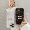 Designer Phonecases Luxury Women Cell Phonecover For Iphone Case 15 14 13 12 11 Pro Mobile Phone Shell With Pearl Bracelet Phonecase