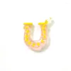 Figurines décoratives 7pcs Charmes Lucky Horseshoe Glass Pendant mignon Bonne chance Shoe Shoe DIY Bijoux pour femmes pour la fabrication de bracelet de collier