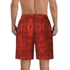 Short pour hommes maillot de bain Red Snakeskin Board Summer Python Skin Imprimé plage décontractée Pantalons courts hommes Custom DIY RUNI