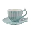 Tazze piattiere giapponese di piattino in ceramica giapponese set perle guscio pomeridiano tazza di mate tazas de cafe lh50bd