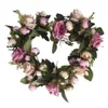 Pc kransen 1 decoratieve bloemen slingers ornament kleurrijke krans decor hart hangend voor deurmuur