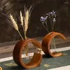 Vaser naturlig bambublomma vasarrangemang hem dekoration hydroponiska växter container kinesisk stil trä teströr