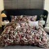 Bedding Sets Flower Digital Printing Cotton Set Duvet Cover Linen Fitted Sheet Pillowcases Home Textile