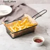 Scatole di stoccaggio bins Black Creative Table Table Basket French Snacks Frieds Snack in acciaio inossidabile Organizzatore Accessori per cucine per cucina S24513