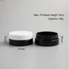 24 x 50g voyage vide Black Pet Pet Skin Cream Jar Crème avec couvercles en plastique avec insert 5/3 oz de conteneurs cosmétiques Pxokm ONGBH