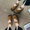 Прибыл дизайн Mary Jane Shoes Women Elegant Square Toe Flats Summer Outdoor Elastic Band Sandal Fashion Ladies Shoes 240509