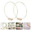 Decorative Figurines 2 Sets Gold Metal Ring Flower Wreath Garland Weeding Decoration For Weddings Bridal Shower Home Party Catcher Hoops