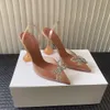 Chaussures de créateurs Femmes Sandales Designer sandales talons sandales pantoufles en soie Luxury chaussures transparentes Party High Heels Sun Bow Stud