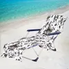 Couvre la chaise en microfibre géométrique Couvre serviette de serviette de serviette portable plage pliable avec poches latérales sans glissement