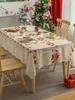 Tafelkleed 1 pk kerst geborduurd kanten tafelkleed klokken feest eetkeuken keuken rechthoek verfraaiing decoratieve hoes