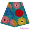 6 yards / lot africain batik tissu polyester matériau cercle motif femme couture tissus fp6544 240511