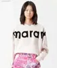 2024 ISABEL MARANTEN VROUWEN Designer Hooded Sweatshirt Letter Kleur Blokkering Vintage Printing Katoen Casual Round Round Hoodie Sweater Trui veelzijdige modetrend 88