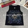 Mix 4 färger Summer Women's Vest Sticked D Letter broderad ärmlös Crew Neck Tank Vest Pullover Top för kvinnor