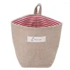 Storage Bags Jute Canvas Sundries Basket Mini Desktop Bag And Play Mat Toys Organizer Hanging Box For Large Toy