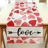 Tableau d'amour Love Red Heart Runner Vintage Scarf Home Kitchen Tabletop Decor Farmhouse Farmhouse intérieure Outdoor Holiday Thème