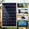 600W 300W Güneş Panel Kitleri 12V 100A Denetleyici Güç Taşınabilir Pil Şarj Cihazı Açık Kamp Mobil RV 240430