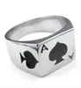 Verkoop sieraden heren roestvrijstalen ring poker schoppen aas gepersonaliseerde mode 316L roestvrij staalring1546703