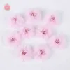 3 pezzi di fiori decorativi ghirlande 10pcs 4cm Chiffon Flowers artificiale Scarica Decorazione per matrimoni Accessori per la casa Accessori fai da te Fino fiore falso natalizio Decor nuovo anno