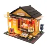 Architektur/DIY House DIY Dollhouse Sushi Restaurant Holzpuppenhaus Kit Herstellung und Montage Zimmermodelle Spielzeug für Kindergeburtstag Geschenke intelligentes Puzzle