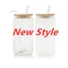 US -Stock 16oz Sublimation Glass Turbler können Bierbecher klare Frostblanks DIY Druckwasserflaschensaft Soda -Gläser wiederverwendbar 0330 0514