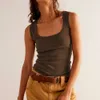 Sommer neuer Thread Stricktank mit Y2K Modemarke Pure Desire Top und U-Neck-Boden für Frauen tragen F51422