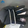 Drop Shipping White Gold Mossanite Chain Wholesale Price 2.9-6.5Mm VVS Diamond Necklace Moissanite Tennis Chain Stock