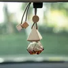 Hanging Empty 8ml Car Perfume Bottle Square Luxury Glass Car Freshener Diffuser Bottles With Wood Cap