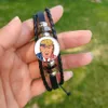 Fashion Trump 2024 Skórzana bransoletka dla mężczyzn Kobiety Urok ręcznie robione tlejące bransoletki