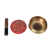 Figurines décoratives 3pc Copper Singing Bowl Manuel Tapage artisanal Buddhist Religious Bassin Tibetan Meditation Musique