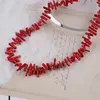 Colliers pendants Conception d'origine unique Bohemiam Collier de corail naturel rouge irrégulier