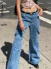 بنطلون جينز للسيدات y2k denim cargo pants نساء منخفضة الخصر مستقيم الساق شارع الملابس