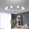 Gouden luxe kroonluchter LED -glazen bal hanglampje voor woonkamer slaapkamer restaurant hangende lamp indoor decor armatuur