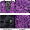 Hi-Tie Mens Purple Suit Vest Paisley Silk Jacquard Slim Sans manches de tiens de taille sans manches