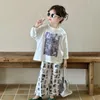Robes de fille T-shirt à manches longues pour les enfants pour enfants pour enfants avec un cou rond à la version coréenne lâche et élégante 23357 Graffiti Po t